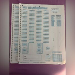 Scantron Test Sheets